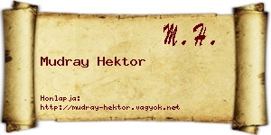 Mudray Hektor névjegykártya
